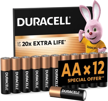 Щелочные батарейки Duracell AA (LR06) MN1500 12 шт large pack (5000394203334)