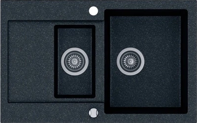 Кухонна мийка Kernau KGS H 6080 1.5B1D Black Metallic
