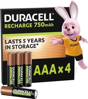 Аккумулятор Duracell&nbsp;Recharge AAA 750 mAh 4 шт (5005004) (5000394090231)