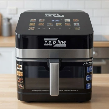 Сенсорный аэрогриль на 12 программ Zepline 4200W, Аэрофритюрница с большой чашей на 2 ТЕНа
