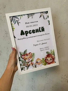 Постер у рамці дитяча метрика А4