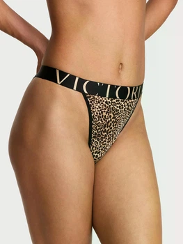 Котонові трусики-танга Victoria's Secret Exploded Logo Cotton 90s Brief Panty M Леопардові 27264012