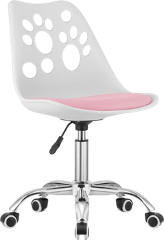 Krzesło biurowe Leobert Print obrotowe Biało-różowe (5903332061860)