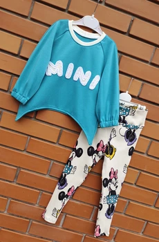 Костюм девочке с лосинами Mini трикотажный 98 разноцветный