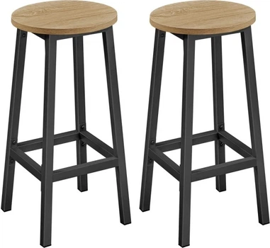 Набір барних стільців Leobert круглі з підставкою для ніг 65 см 2 шт. (5903332086634)