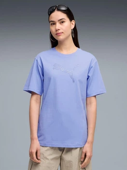 Футболка хлопковая длинная женская Puma Her Relaxed Graphic Tee 69188460 M Intense Lavender (4069161882746)