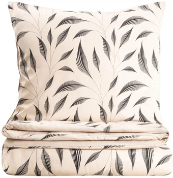 Komplet pościeli Homla Emma Poszewka na kołdrę 140 x 200 cm + 1 poszewka na poduszkę 70 x 80 cm z mikrofibry z motywem roślinnym wielokolorowy (5906496756214)