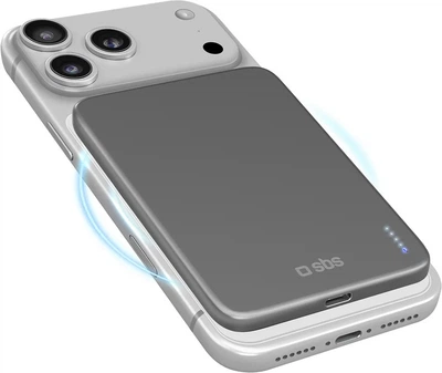 Powerbank SBS Extra-Slim Magnetic 5000 mAh 20W Black (TEBB5000MAGXS)