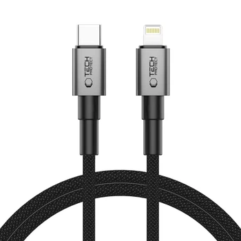 Кабель Tech-Protect Ultraboost DNA USB-C to Lightning 27W 1 m Iron Grey (5906302380879)
