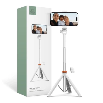 Универсальный штатив Tech-Protect L03S Bluetooth Selfie Stick Tripod White (5906203691180)