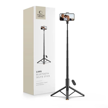 Универсальный штатив Tech-Protect Bluetooth Selfie Stick Tripod Black (5906302330867)