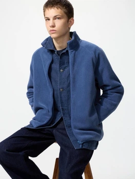 Толстовка на флисе на молнии мужская Uniqlo 733061348 2XL Синяя (1159855919)