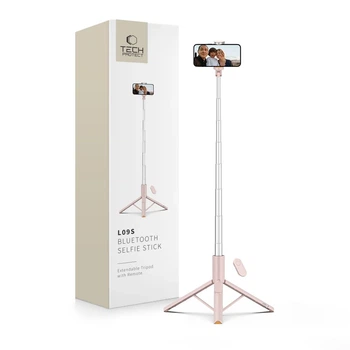 Универсальный штатив Tech-Protect Bluetooth Selfie Stick Tripod Pink (5906302330898)