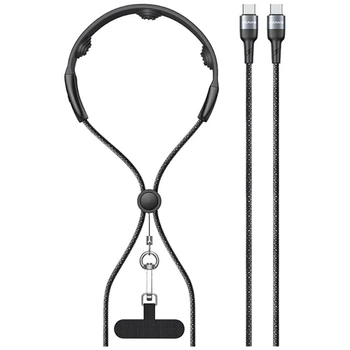 Кабель Usams USB-C to USB-C 100W 1.4 м Black with Massager (6958444995250)