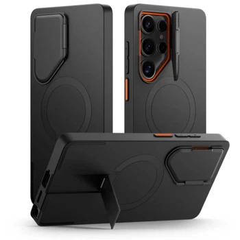 Чехол Tech-Protect Kevlar Aura для Samsung Galaxy S25 Ultra (S938) Black Orange with MagSafe (5906302363261)