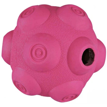 Игрушка Trixie для собак Мяч-кормушка для лакомства резина розовая 9 см 4011905348124