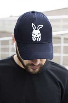 Кепка унисекс Intruder Bunny из облегченного хлопка и эластана дышащий головной убор с вышитым логотипом рисунком синяя one size