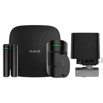 Комплект сигнализации и защиты от потопа Ajax StarterKit 2 + WaterStop 1/2" (Black)