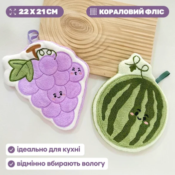 Флисовые полотенца, набор полотенец мгновенно и качественно впитают всю влагу 2 шт 22 х 21 см