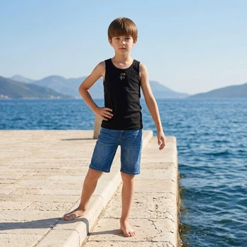 Черная майка для мальчика 134 см (8-9Y) Primark
