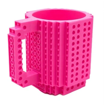 Кухоль-конструктор Build-On Brick Mug для напоїв оригінальний подарунок 350 мл Рожевий