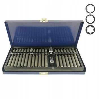 Набор бит 10мм HEX, TORX, SPLINE 40ед. СТАНДАРТ SDBS0040