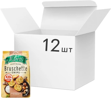 Упаковка брускет Maretti Гриби зі сметаною 140 г х 12 шт (1.68 кг) (53800205877573)