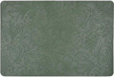Набор 6 сервировочных ковриков Flowery из эко-кожи 30х45см, оливковый (подтарельники) (BD-445-229)