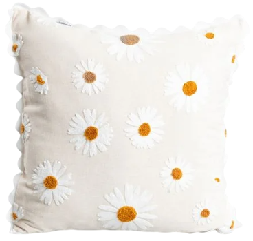 Наволочка Homla Madelif з вишитими ромашками 45x45 см (5906496739804)