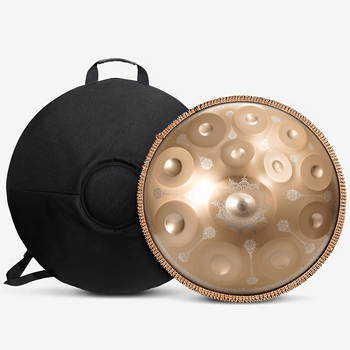 Золотой хэндпан (handpan) D Minor (ре минор) 12 нот 55 см с мандалами