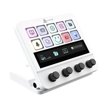 Миниклавиатура консольная панель Ajazz AKP05E Stream Controller, Studio Deck, 15 макропрограммированных клавиш (белый)