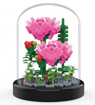 Конструктор Pink Roses Серия Flower Flask Цветок в колбе Розовые розы 397 деталей