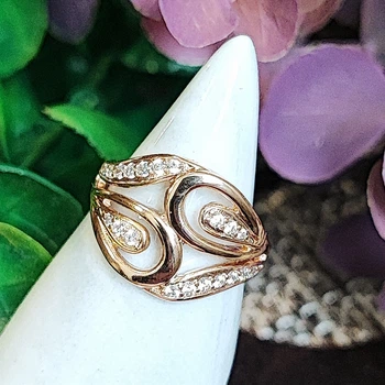 Кольцо Xuping Jewelry размеры:17 ширина 1.9см медицинское золото позолота 18К 8450