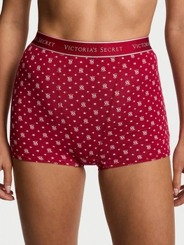 Женские трусики Victoria's Secret (228779695782) Logo Cotton High-Waist Boyshort S красные
