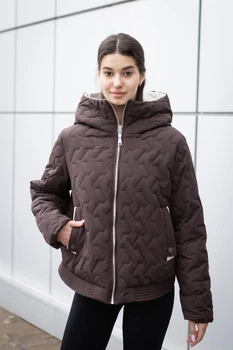 Демісезонна куртка Mila Nova К-315 48 шоколад+молоко