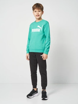 Подротсковый спортивный костюм (свитшот + штаны) для мальчика Puma Essentials No.1 Logo 68629640 170-176 см Vibrant Green (4069161971563)