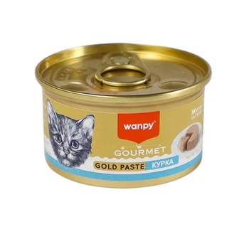Консервы для котят Wanpy Gourmet Gold Paste Chicken - паштет с курицей, банка 85г (6927749853343)