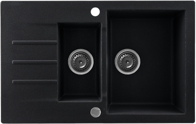 Zlew kuchenny Kernau KGS A 6079 1.5B1D Black Metallic