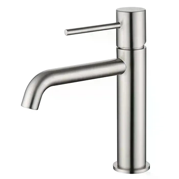 Смеситель для умывальника (раковины) IMEX MONZA BRUSHED NICKEL латунный никель матовый