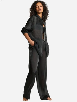 Піжама (сорочка + штани) жіноча великих розмірів Victoria's Secret 814069746 XL Чорна (1159855974)