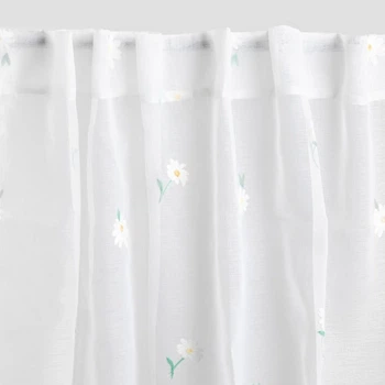 Firanka Homla Daisy w haftowane kwiaty biała 140 x 250 cm (5906496742378)