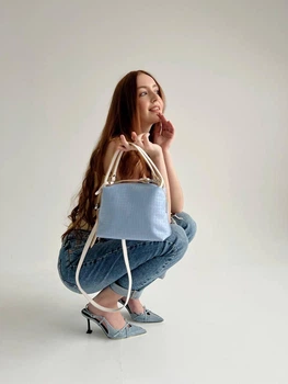 Маленькая кожаная сумка ARTiS Bags 1669 4814-5112 Голубая