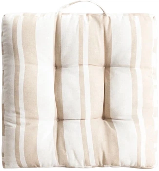 Подушка Homla Evelyn в бежеві смужки з ручкою та стьобаним візерунком 50 x 50 см (5906496770517)