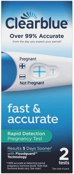 Тест на беременность Clearblue Fast & Accurate Rapid Detection Pregnancy Test, 2 шт. Быстрое определение беременности