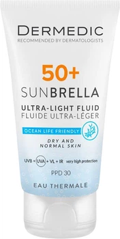 Ультралегкий захисний флюїд Dermedic Sunbrella SPF 50+ для сухої та нормальної шкіри 40 мл (5901643177546)