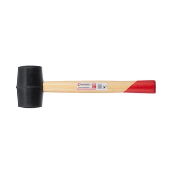 Киянка гумова 350 г.50 мм, чорна резина, дерев'яна ручка HT-0236