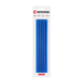 Комплект клейових стрижнів блакитних, 7,4×200 мм, 12 шт.. INTERTOOL (RT-1055)