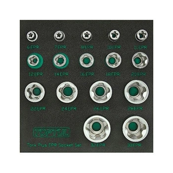 Набір головок Torx Plus EPR 1/4"&3/8"&1/2" 6EPR-32EPR 16од. GABF1601 TOPTUL
