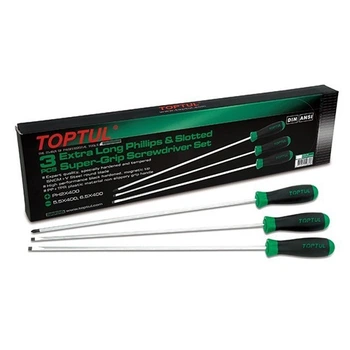 Набір викруток довгих 3од. (PH1x250, PH2x250, SL5, 5x400) TOPTUL GAAE0305