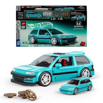 Колекційна машинка-конструктор Mattel Brick Shop Hot Wheels ’90 Honda Civic Ef 248 деталей JHF62 (0194735330546)